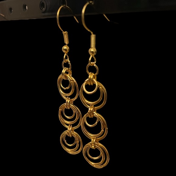 2/22/23*** - 3 for $15 handmade layered gold hoop earrings - Picture 2 of 2